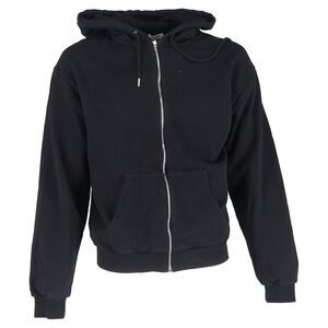 Celine Zip-Up Logo-Print Hoodie in Black Cotton